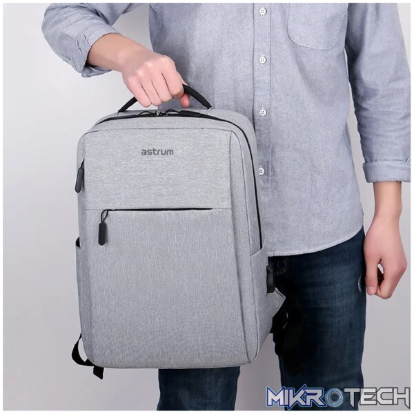 Backpack Travel Bag 15" USB Port and Multi-Pocket Design Grey - LB200 - Image 5